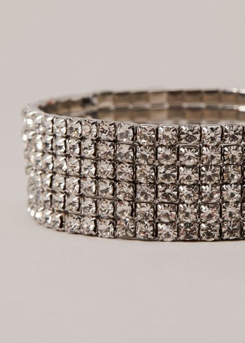 Phase Eight Silver Sparkle Cuff Jewellery Silver Canada | BSIVHD-592